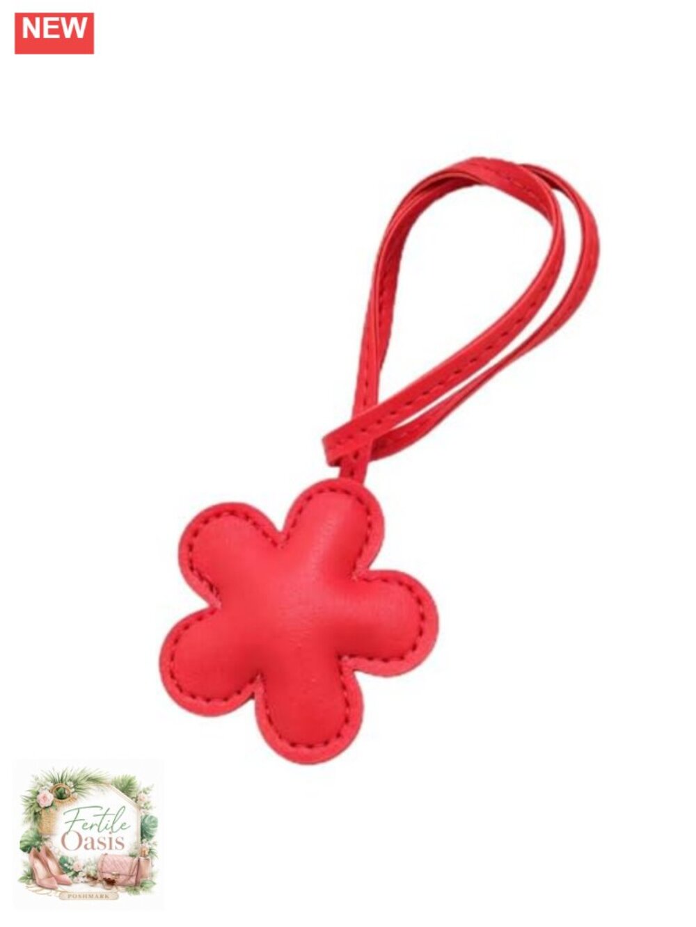 Leather Flower Charms Keychain Cute Colorful Floral Bag Pendant Accessories